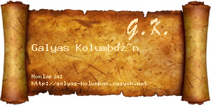 Galyas Kolumbán névjegykártya